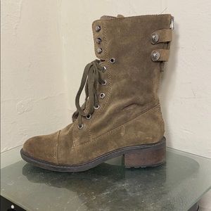 Sam Edelman olive green suede combat boots